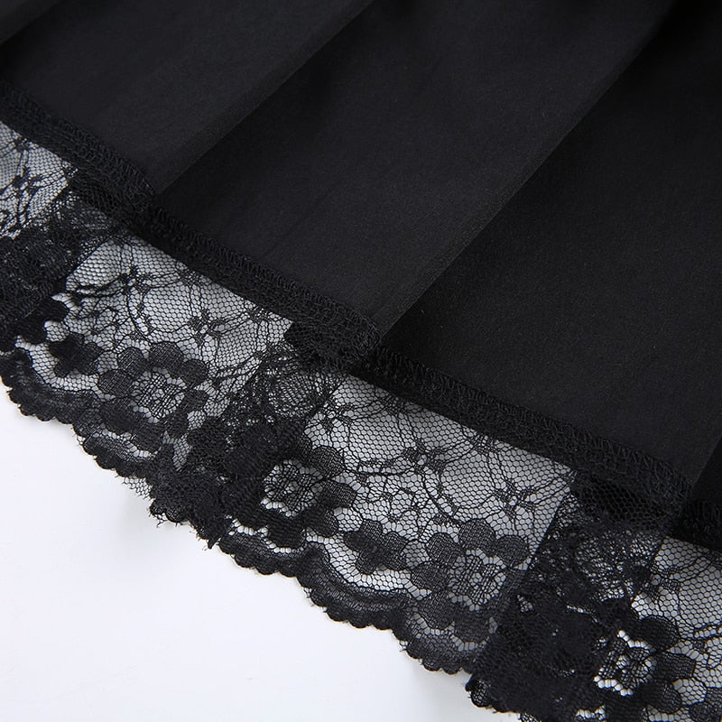 Pleated Lace Up Skirts
