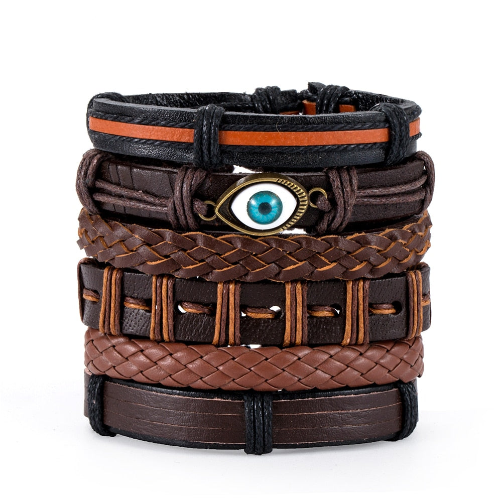 Variety of Stacked Bracelets