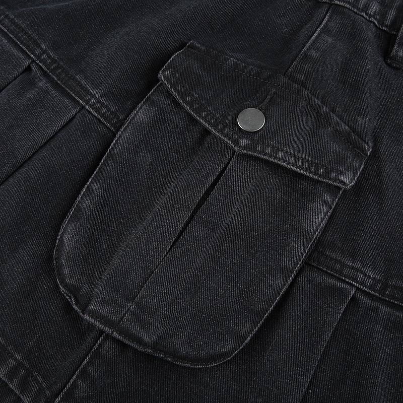 Pleated Denim Skirt
