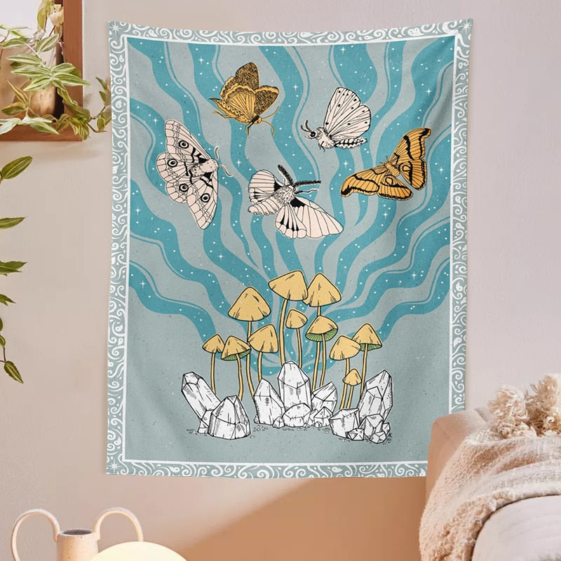 Mushroom and Moth Tapestry