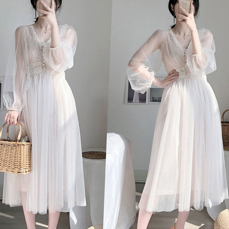 White Retro Dress