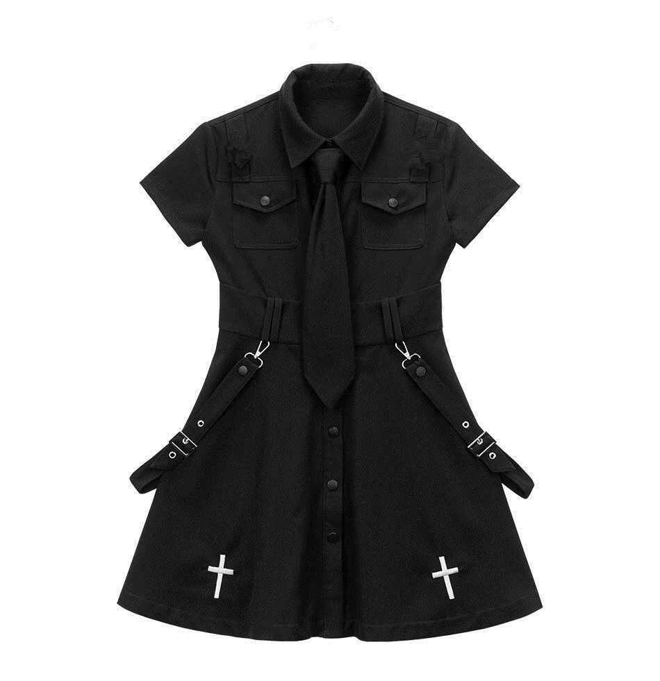 Pleated Dress with Tie