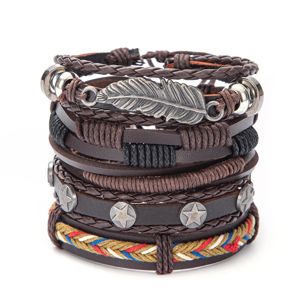 Variety of Stacked Bracelets