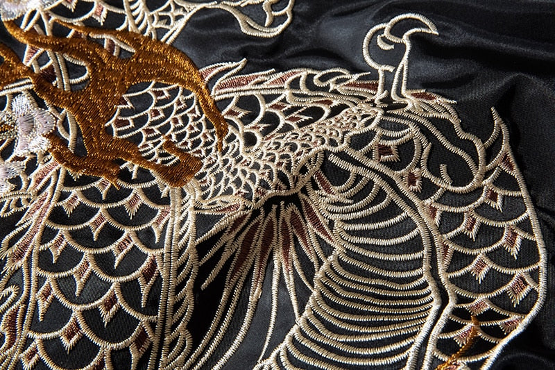 Dragon Print Bomber Jacket