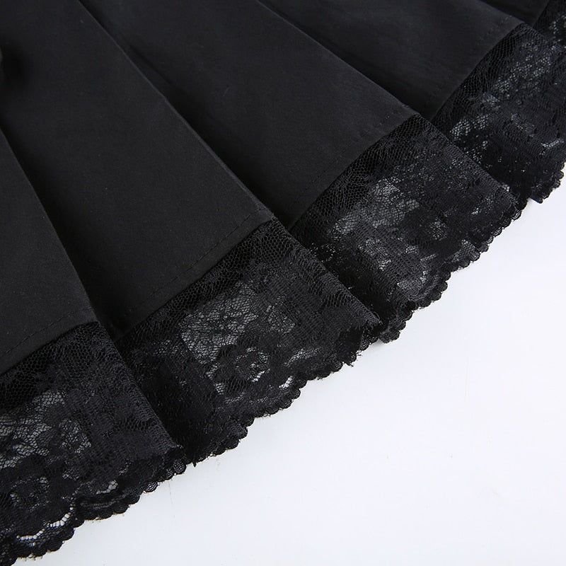 Pleated Lace Up Skirts