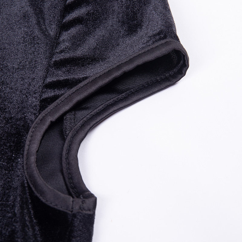 Short Velvet Slit Leg Kimono Dress