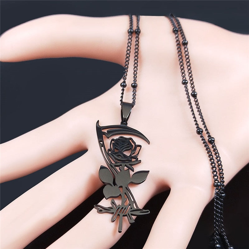 Rose Scythe Necklace