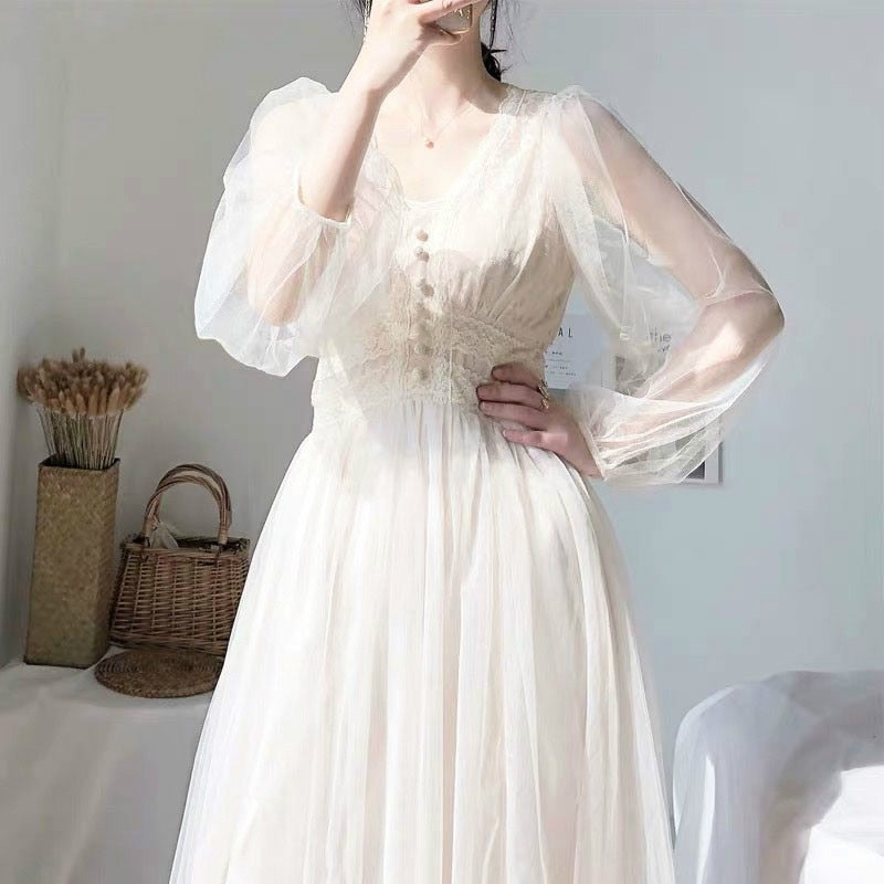 White Retro Dress