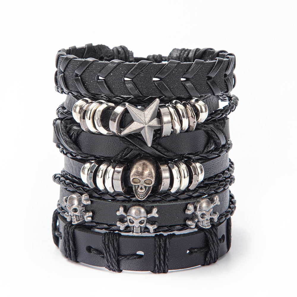 Variety of Stacked Bracelets