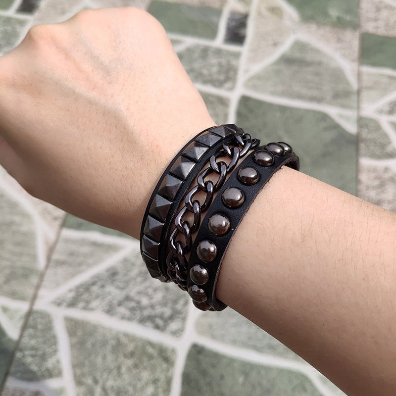 Set of Black Metal Bracelets