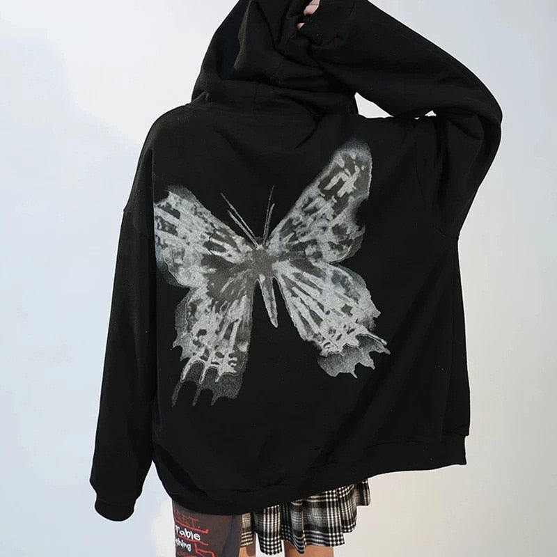 Bedazzled Butterfly Skeleton Zip Up