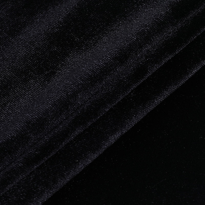 Velvet Dress with Long Lace Sleeves