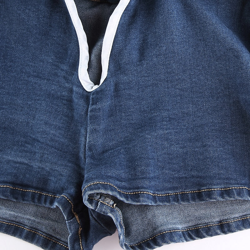 Pleated Denim Skirt