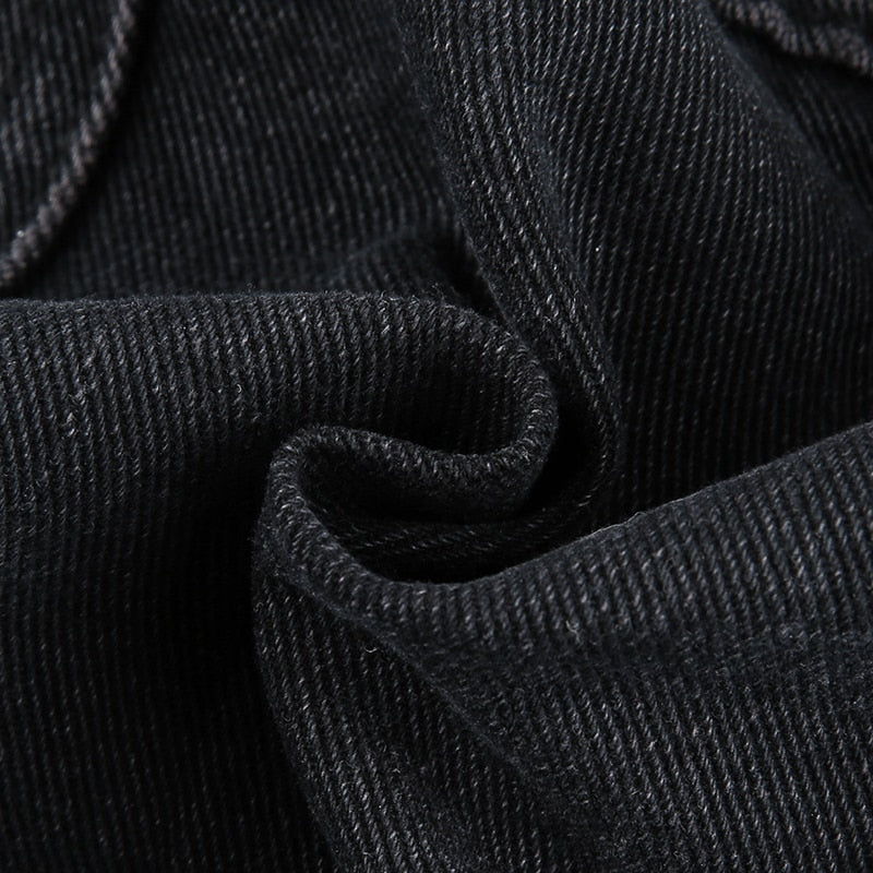 Pleated Denim Skirt