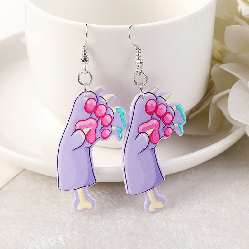 Pastel Goth Cat Earrings