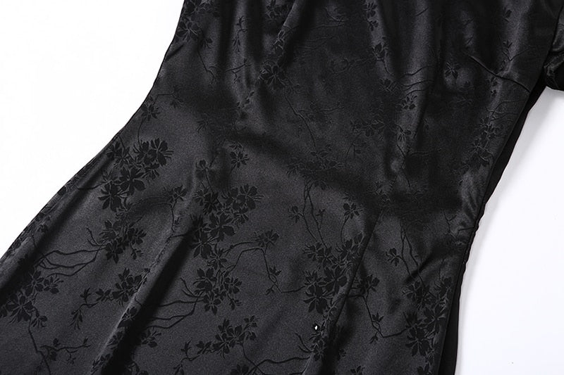 Long Satin Kimono Dress