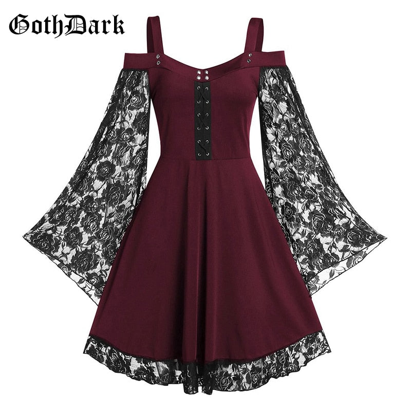 Lace Flared Sleeve Dress