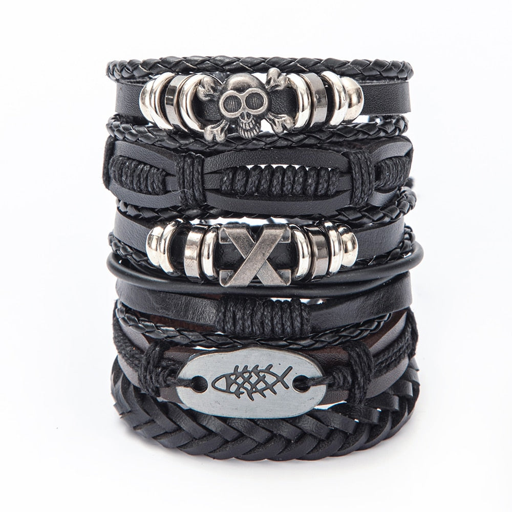 Variety of Stacked Bracelets