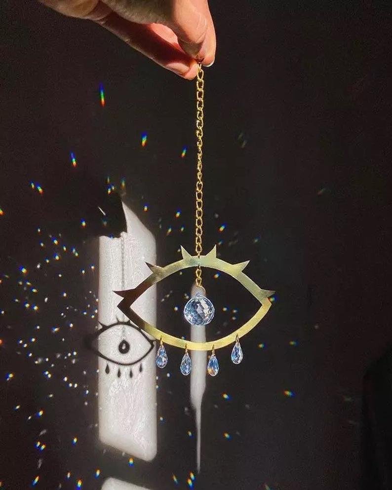 Gold Evil Eye Suncatcher