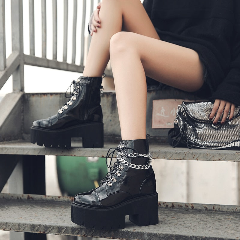 Combat Boots with Chains