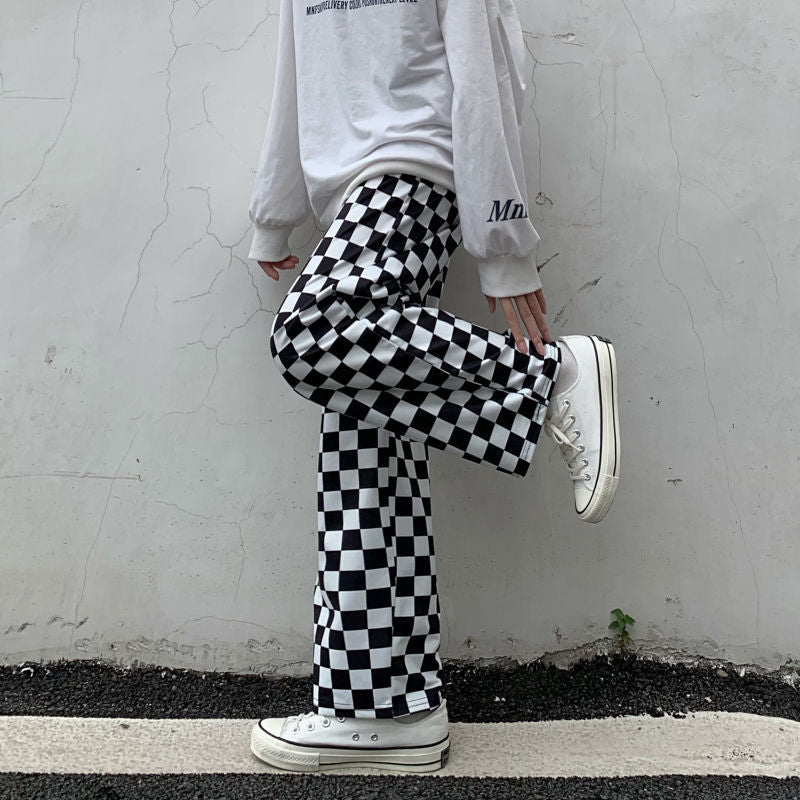 Checkered Pants Black and White
