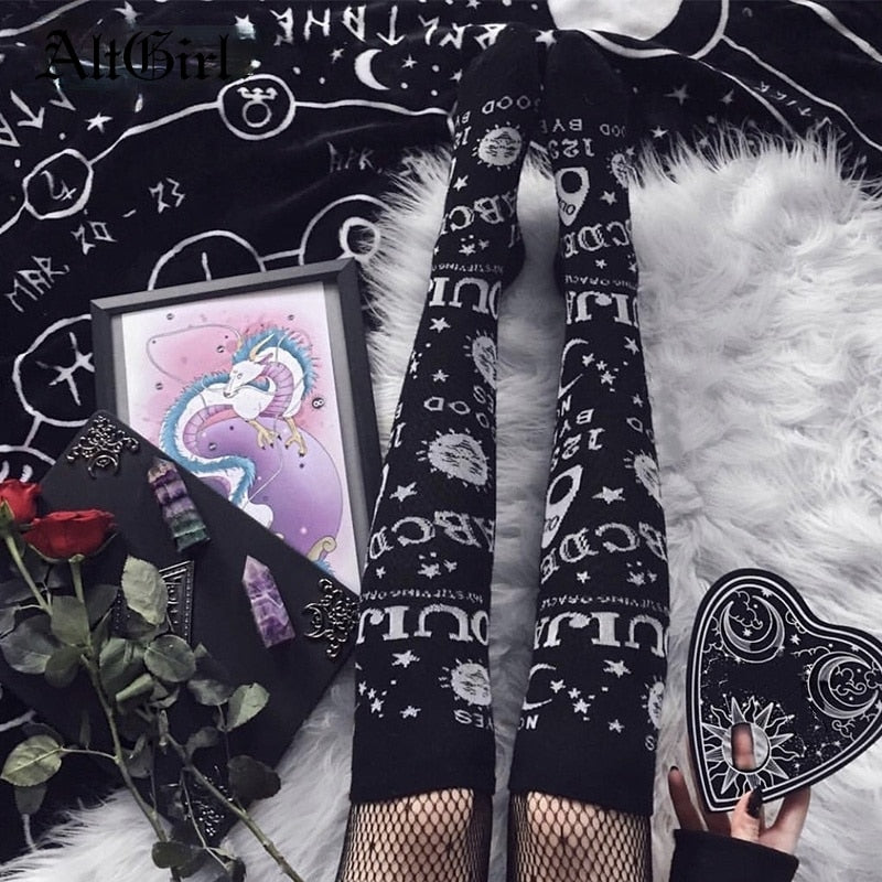 Black Ouija Knee Socks