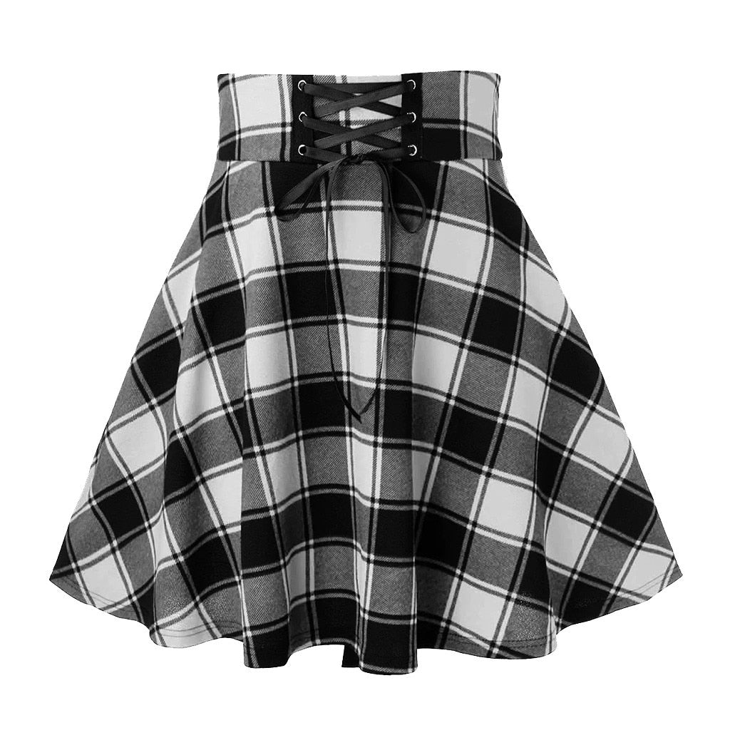 Checkered Corset Circle Skirt