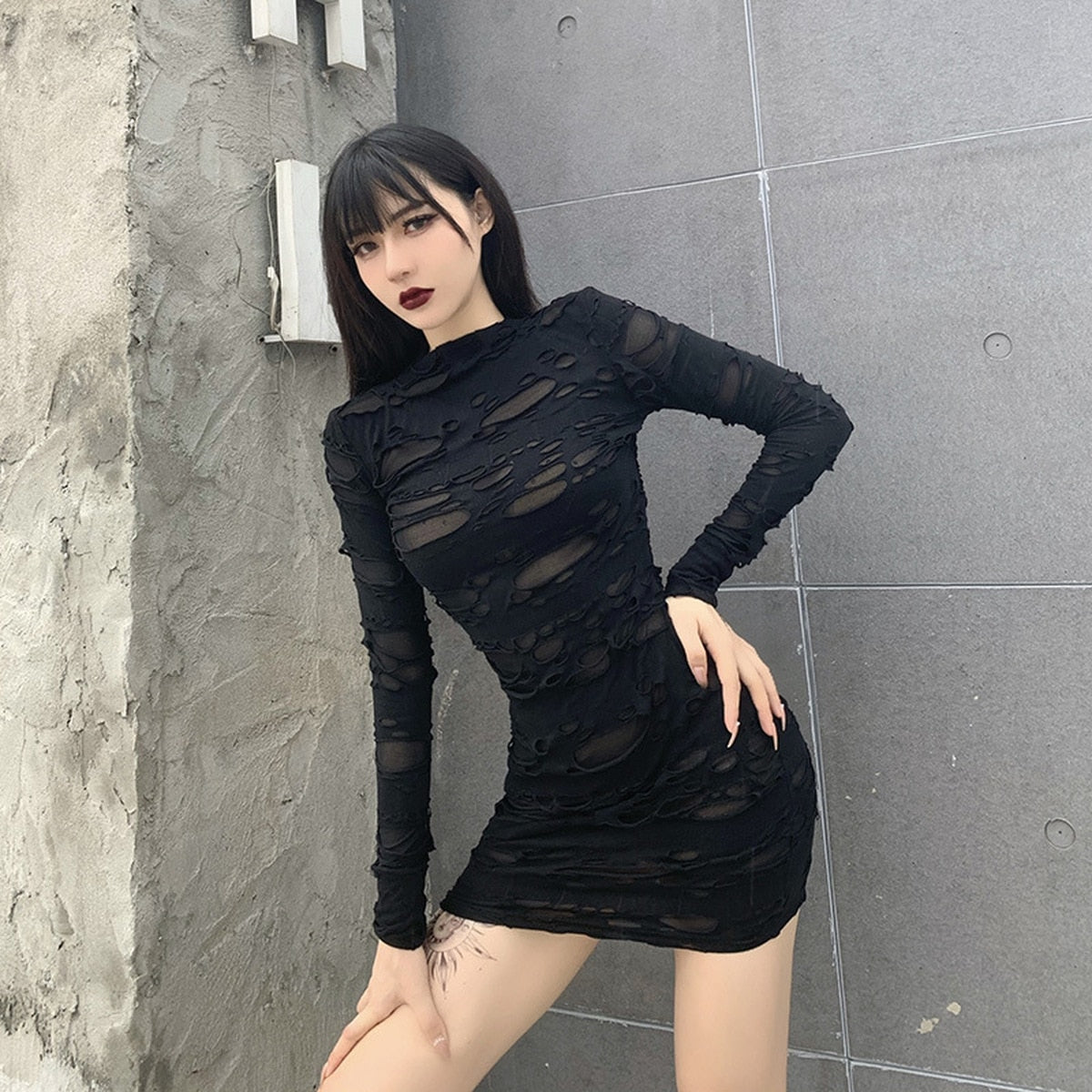 Distressed Bodycon Dress