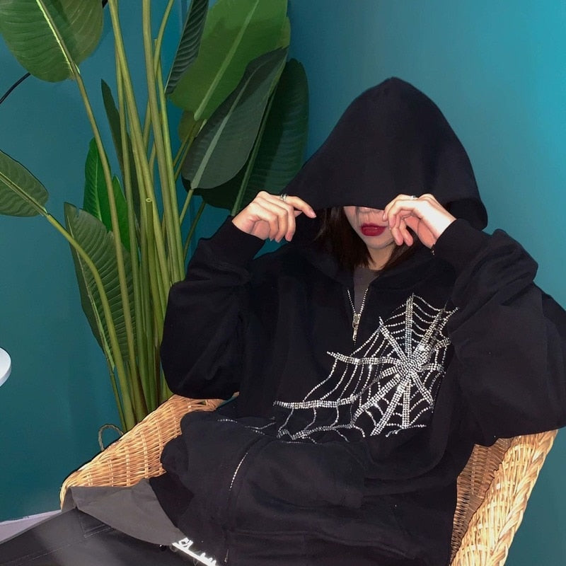 Bedazzled Butterfly Skeleton Zip Up