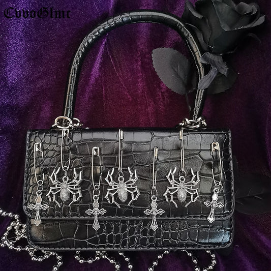 Mini Faux Crocodile Spider Purse