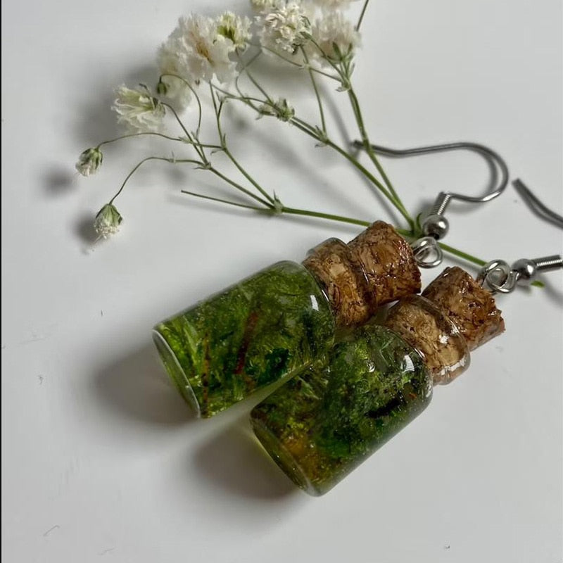 Moss Jar Dangle Earrings