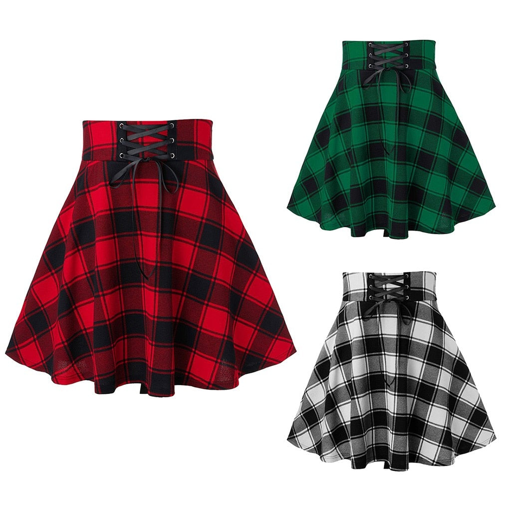 Checkered Corset Circle Skirt
