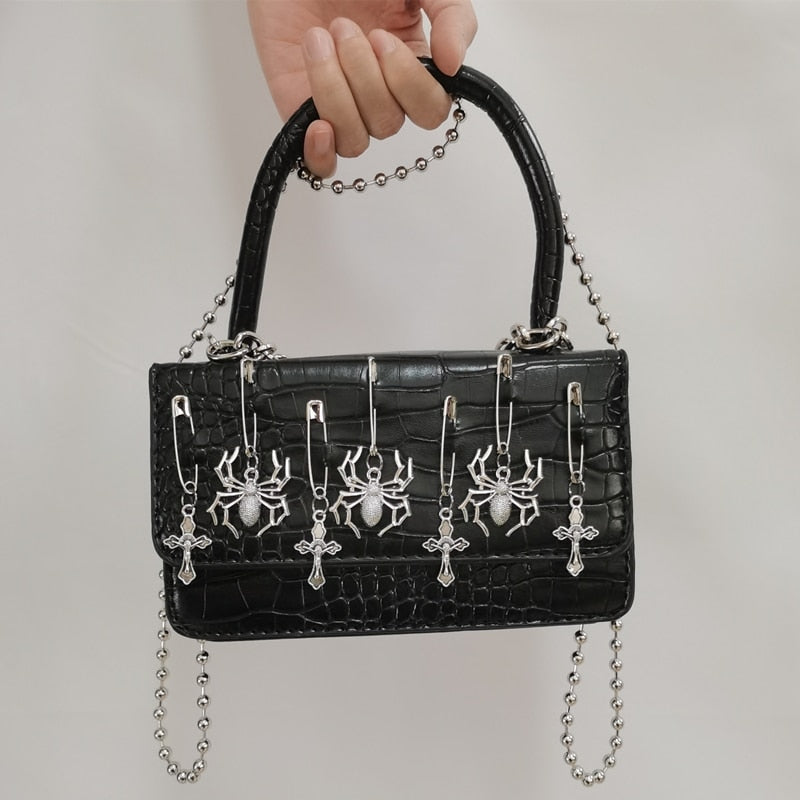 Mini Faux Crocodile Spider Purse