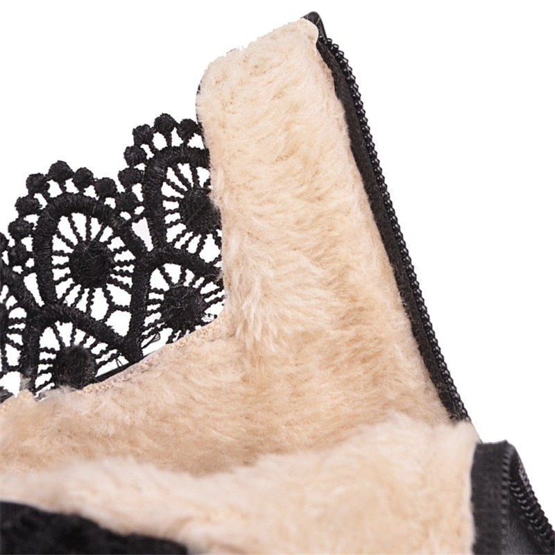 Fur Lined Heeled Boots