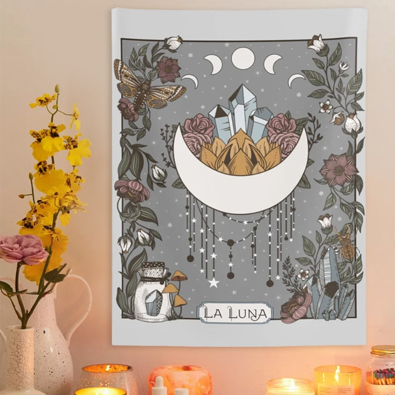 Moon Tapestry with Crystals
