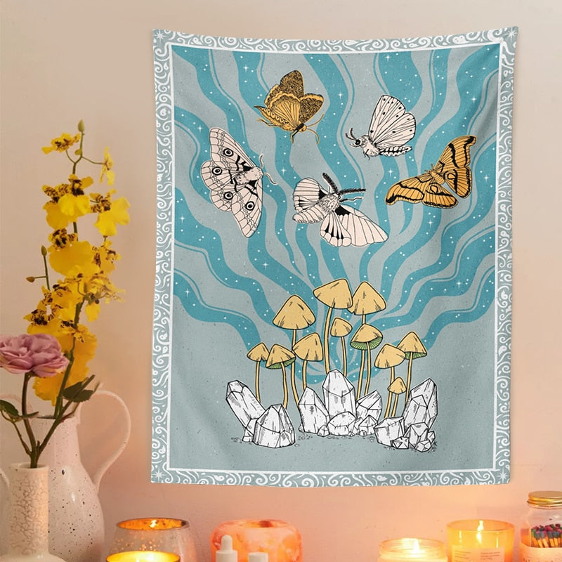 Mushroom and Moth Tapestry
