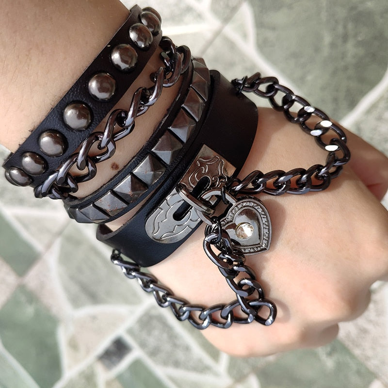 Set of Black Metal Bracelets