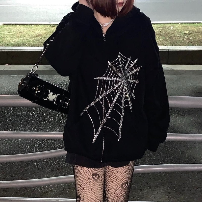 Bedazzled Butterfly Skeleton Zip Up