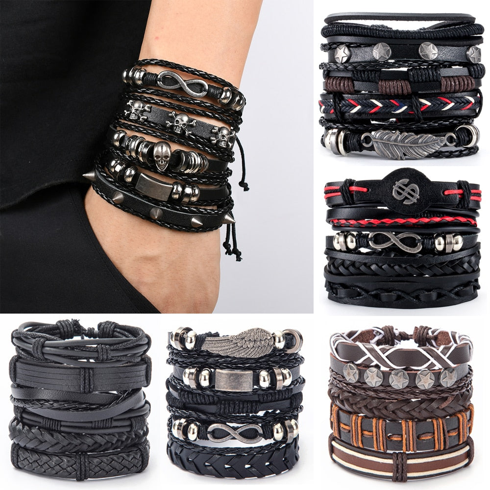 Variety of Stacked Bracelets