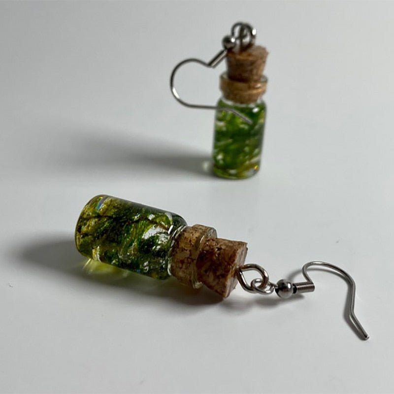 Moss Jar Dangle Earrings
