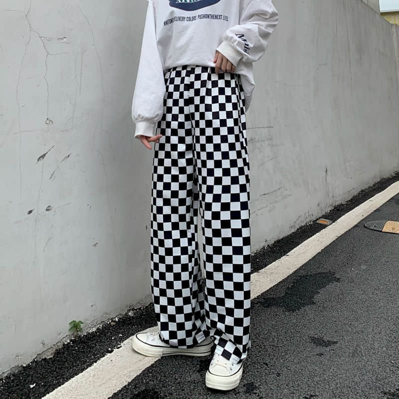 Checkered Pants Black and White