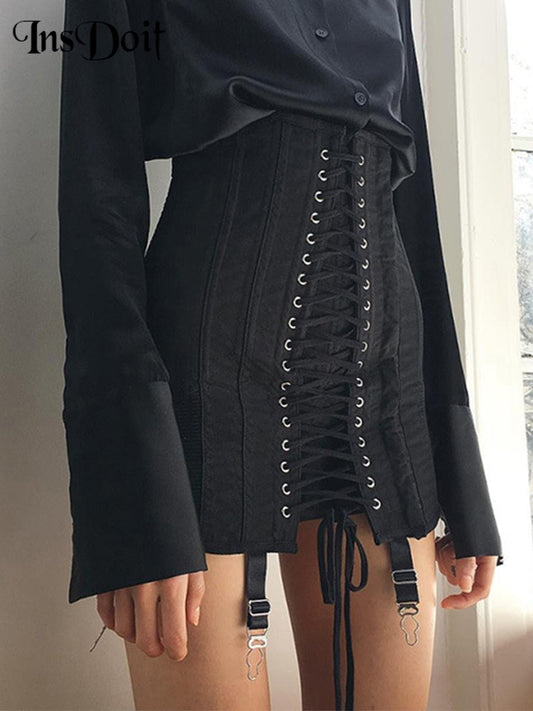 Lace Up Mini Skirt